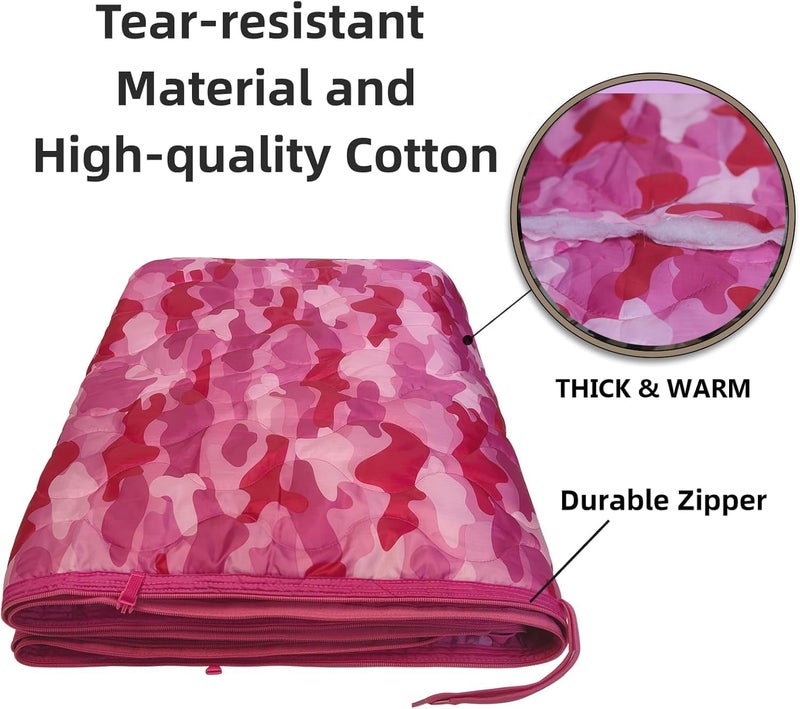 GHILEO Camo Poncho Liner, Army Blanket, Military Sleeping Bag, with A Compression Carrying Bag, for Traveling, Hiking, Camping, Outdoor Survival, Car Blanket - Image 2